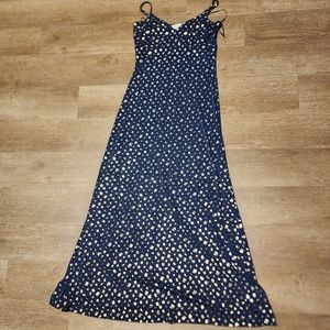 Michael Kors elegent blue and gold spaghetti strap dress